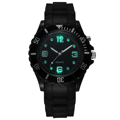 Reloj de pulsera de cuarzo de silicona LED coloridos números arábigos intermitentes para niños y niñas - Imagen 1 de 3