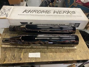 Black Chrome Screamin Eagle Mufflers Harley CVO M8 2017^ New T/O slip on Touring - Bild 1 von 10