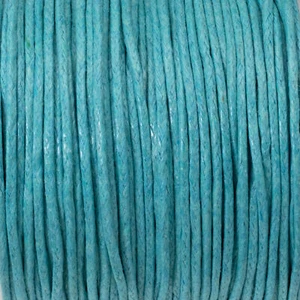 Turquoise Blue 1mm Waxed Cotton Cord - 25 Meters - Jewelry and Craft String - Picture 1 of 4