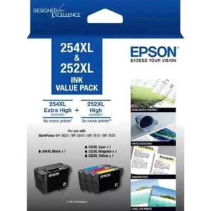 Genuine Epson 254XL & 252XL 4-ink Value Pack - Picture 1 of 2
