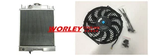 NL-2ROW aluminum radiator +fan for SUZUKI SWIFT GTI 1.0/1.3/1.6 89-94 90 91 92 - Afbeelding 1 van 17