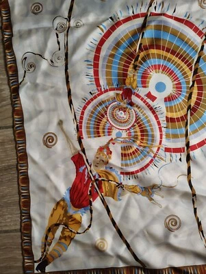 Bufanda de seda Pineda Covalin borde enrollado, arte acróbata indígena mexicano para usar Foto 1 de 4