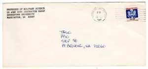 United States #O136 Postally Used Official Cover Georgetown University ROTC - Picture 1 of 1