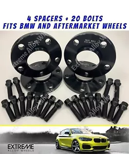Fits Bmw Wheel Spacers 3 Series E36 E46 E90 E91 E92 12mm 15mm Black x 4 + Bolts - Picture 1 of 5