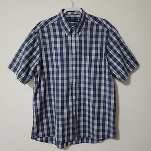 Camisa Bogner Para Hombres Algodón A Cuadros Manga Corta Abotonada Azul Blanco Informal Talla 43 - Imagen 1 de 8