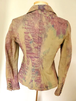 Vince Chaqueta Moto Cuero Ajustada Blazer Negro Beige Marrón Azul Teñido Tostado 4 6 Gris Foto 1 de 4