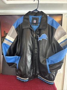 VINTAGE DETROIT LIONS LEATHER JACKET XL LOOKS BRAND NEW - Picture 1 of 6