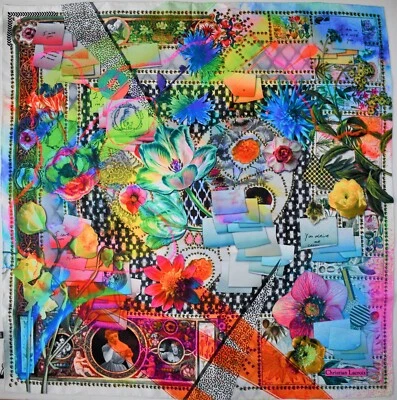 🆕️Auténtico CHRISTIAN LACROIX ESTAMPADO FLORAL Y NOVEDAD 100% SEDA BUFANDA FOULARD Foto 1 de 4