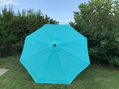 BELLRINO Patio Umbrella Canopy Top Cover Replacement Peacock Blue Fit 9Ft 8-rib Umbrella