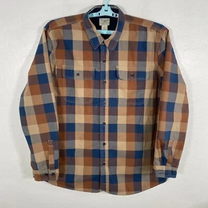LL Bean Shirt Mens XL Brown Flannel Lined Hurricane Shacket Outdoor Plaid - Picture 1 of 7