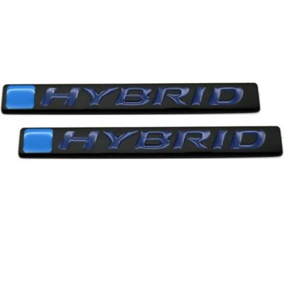 2X Calcomanías adhesivas emblema trasero maletero guardabarros lateral coche híbrido azul negro Foto 1 de 2