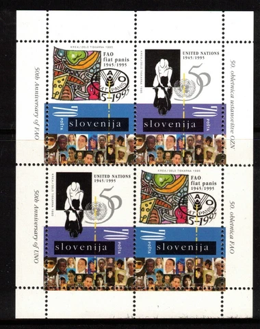 Slovenia Sc 240a MNH S/S of 1995 UN FAO 50th Anniversary - HJ06 Cover
