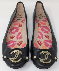 Juicy Couture Ballet Flats JC Flo Black Women’s Size 8 M Shoes - Picture 1 of 8