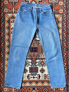 RARE Blank RED Tab Vintage LEVIS 501 Jeans W30 x L30 Made in USA Blue Womens - Picture 1 of 13