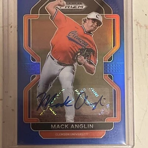 Base de béisbol Prizm Draft 2022 azul automático #PDP205 Mack Anglin/99 clemson - Imagen 1 de 1