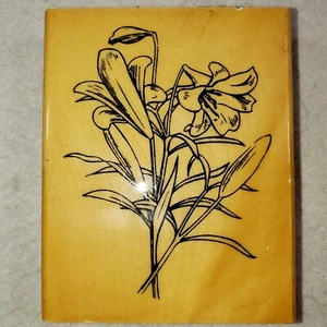 Estampilla de goma grande floral de madera de lirio montada hágalo usted mismo artesanía fabricación de tarjetas - Imagen 1 de 6