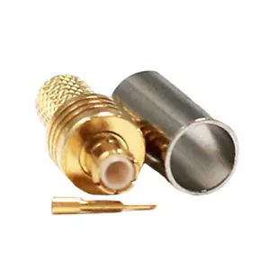 Engarce conector coaxial MCX enchufe macho para conector adaptador de cable RG58 RG142 - Imagen 1 de 3