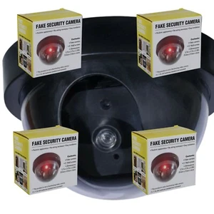 4 cámaras domo CCTV de vigilancia de seguridad para el hogar ficticias falsas luz LED roja intermitente - Imagen 1 de 2