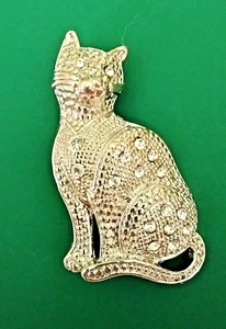 Vintage Brosche Strass Katze (114 - 1711) - Bild 1 von 8