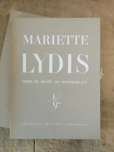 HENRY DE MONTHERLANT - MARIETTE LYDIS - 1949 - SEHR GUTER ZUSTAND - Bild 1 von 6