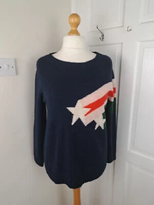 MONSOON Navy Multicoloured Star Rainbow Jumper Size M - Picture 1 of 6