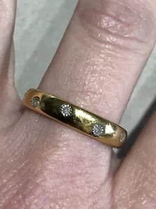 Yellow Gold Sterling Silver 925 Wedding Band ring Diamond Full Eternity Ring - Picture 1 of 8