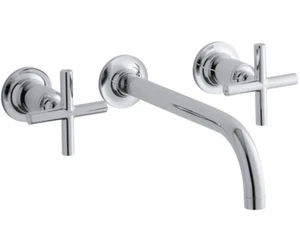 KOHLER K-T14414-3-CP Purist Two-Handle Wall-Mount Faucet Trim, Polished Chrome - Picture 1 of 20