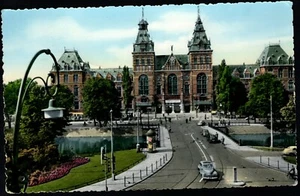 Perfin en postal. Países Bajos 1957, Amsterdam, Rijksmuseum 2. Scott: #285 - Imagen 1 de 2
