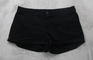 SO Chino Shorts Damen Junior 13 schwarz Stretch niedriger Bund Baumwolle Rollbündchen - Bild 1 von 11