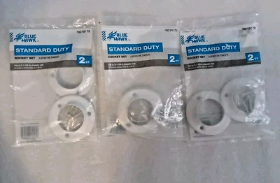 Juego de 3 bridas de varilla de armario Blue Hawk blancas para 1 3/8 pulgadas Varilla Diámetro 0019179 Foto 1 de 4