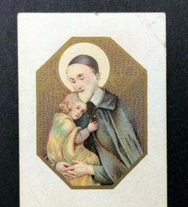 Vintage Holy Card German Church Prayer Miniature Mini Tiny Devotional Vinzenz - Picture 1 of 7