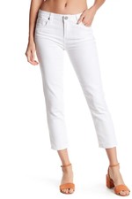 Kut From the Kloth Bardot CROP Skinny Boyfriend Jeans White Womens 20W Plus Size