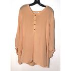 Gently worn peach cream colored Sophomore long sleeve silk blouse top Size Small