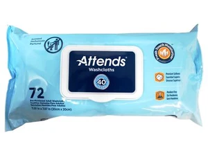 Attends Scented Washcloths for Adult Care Latex Free 7.8 x 11.8 Wipes 72 Count - Picture 1 of 2