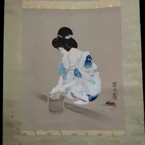 Shinsui Ito After Bathing Woodblock Print Hanging Scroll Beautiful Woman - Picture 1 of 12