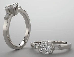 1.01 ct center Round Diamond Engagement Wedding 14k Gold Ring G SI1 1.21 tcw - Picture 1 of 1