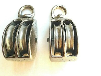 TOPZONE 2 PCS 1 Inch " Nickel-Plated Swivel Double Pulley for 1/4" Line