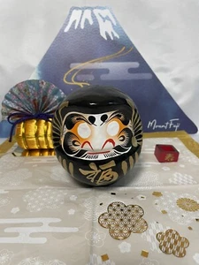 JAPAN POP ART Daruma Puppe schwarze Farbe zum Erreichen des Ziels / nur Daruma Puppe - Bild 1 von 7