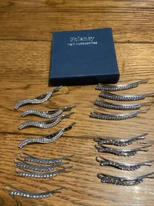 Folansy 16 Pieces Clear Rhinestone Bobby Pin Crystal Hair Metal Clear,Silver - Picture 1 of 4