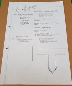 Blakes 7 (1981)   Page of script Signed autograph by Lynda Bellingham (Vena) - Picture 1 of 3