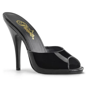 Pantulas SEDUCE-101 sexy Pleaser Pink Label tacones altos Peep-Toe lacado negro - Imagen 1 de 1