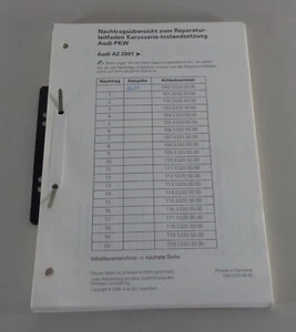 Manual De Taller / Guía De Reparación Audi A2 8Z Desde 2001 Carrocería - Imagen 1 de 2