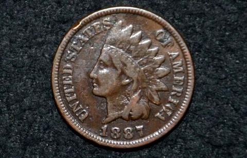 1887 Indian Head Cent * VF Details * NICE BROWN * Nearly FULL LIBERTY * FREE S/H Cover