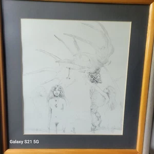Jeffrey Jones Jeff Jones Portfolio Plate Nude w Dragon Professionally Framed - Picture 1 of 2