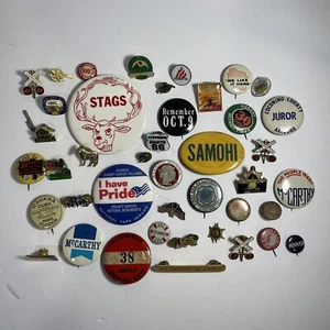 Lot Of 42 Pins, Collectible Vintage, McCarthy, Railroad, Grand Canyon, Hoover￼ - Picture 1 of 9