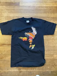 Vintage Native American Sunset Kopfschmuck schwarz T-Shirt Größe Large LÄUFT SMALL - Bild 1 von 4