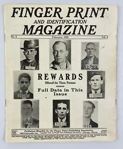 Finger Print and Identification Magazine, February 1925, Vintage Law Enforcement - Picture 1 of 8
