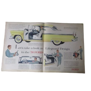 Ford 1956 anuncio de doble página - salvavidas - vintage - Imagen 1 de 6