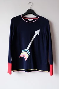 BODEN - NAVY SLIM FIT JUMPER WITH ARROW MOTIF - SIZE 16 - Picture 1 of 2
