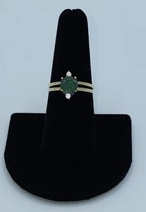 ⭐️ Green & Blue Reversible Gold Ring ⭐️ 4.21 G Size 7 - Picture 1 of 12